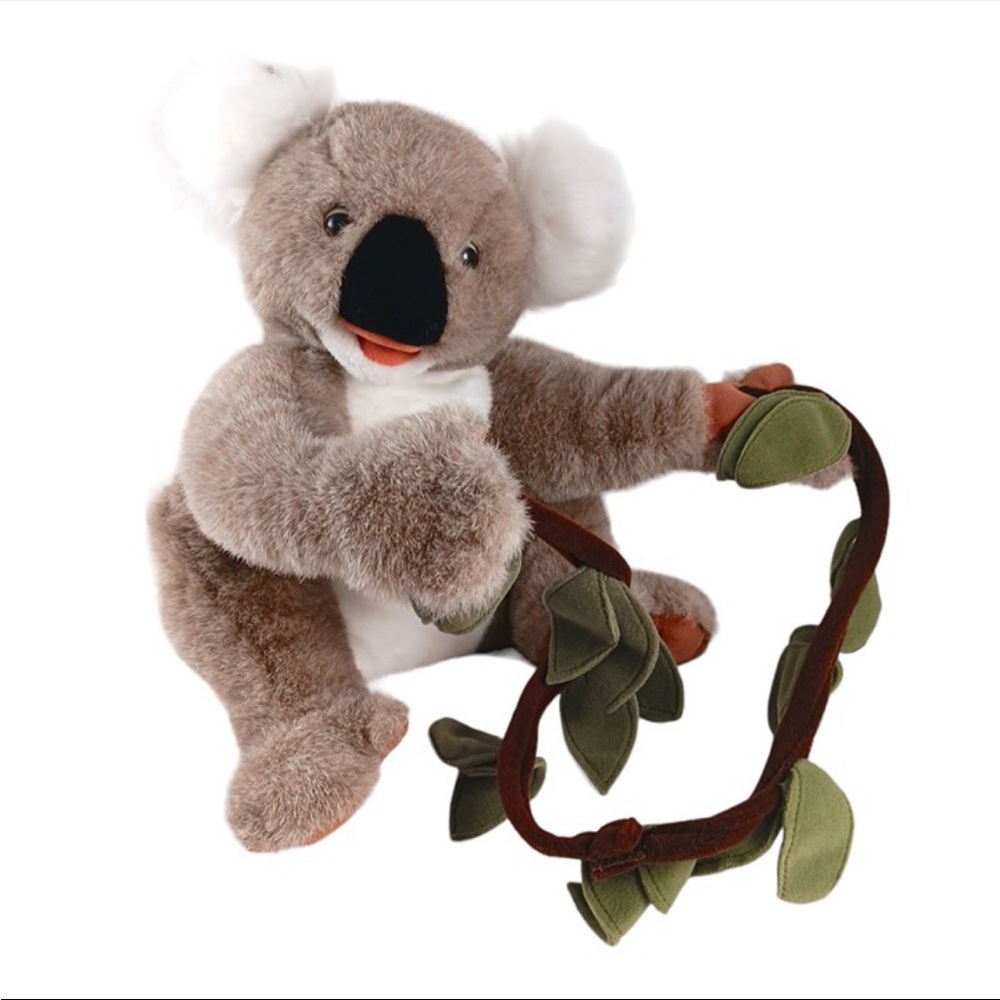 Folkmanis Folktails Koala Plush Hand Puppet W Eucalyptus Branch Pretend Play